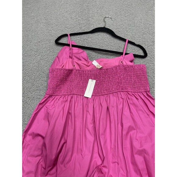 Anthropologie Hutch Jumpsuit Pink Poplin Bow Preppy Boho Retro Vacay Large NWT - Picture 9 of 12